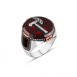  Bague pour homme en argent sterling 925 avec agate et pierre 